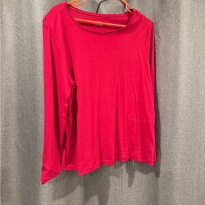 CJ Banks Vibrant Red Long Sleeve Tee